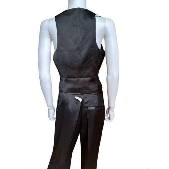 Jason Wu Black Satin Vest and Wide Leg Pants Set, NWT, Size 6 - Picture 7 of 16